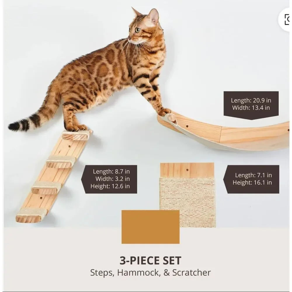 Wall Mounted Cat Shelf Sets - Cats Wall Furniture Climbing Shelves Cat Hammock